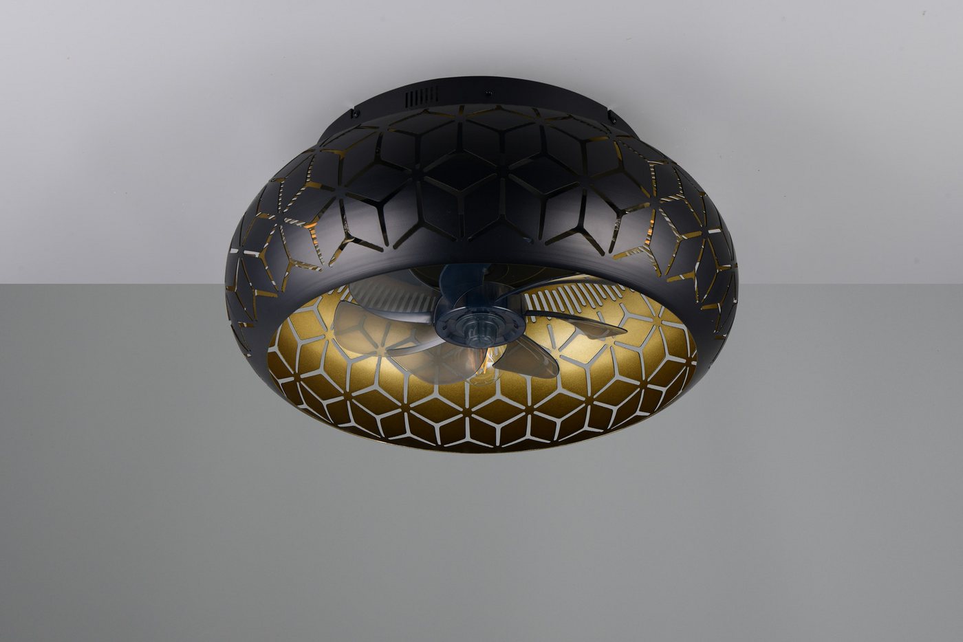 Reality Leuchten Deckenleuchte BIDAR mit Ventilator, Deckenventilator mit Licht inkl Fernbedienung, Ventilatorfunktion, Leuchtmittel wechselbar, warmweiß - kalt – Bild 4 von 5