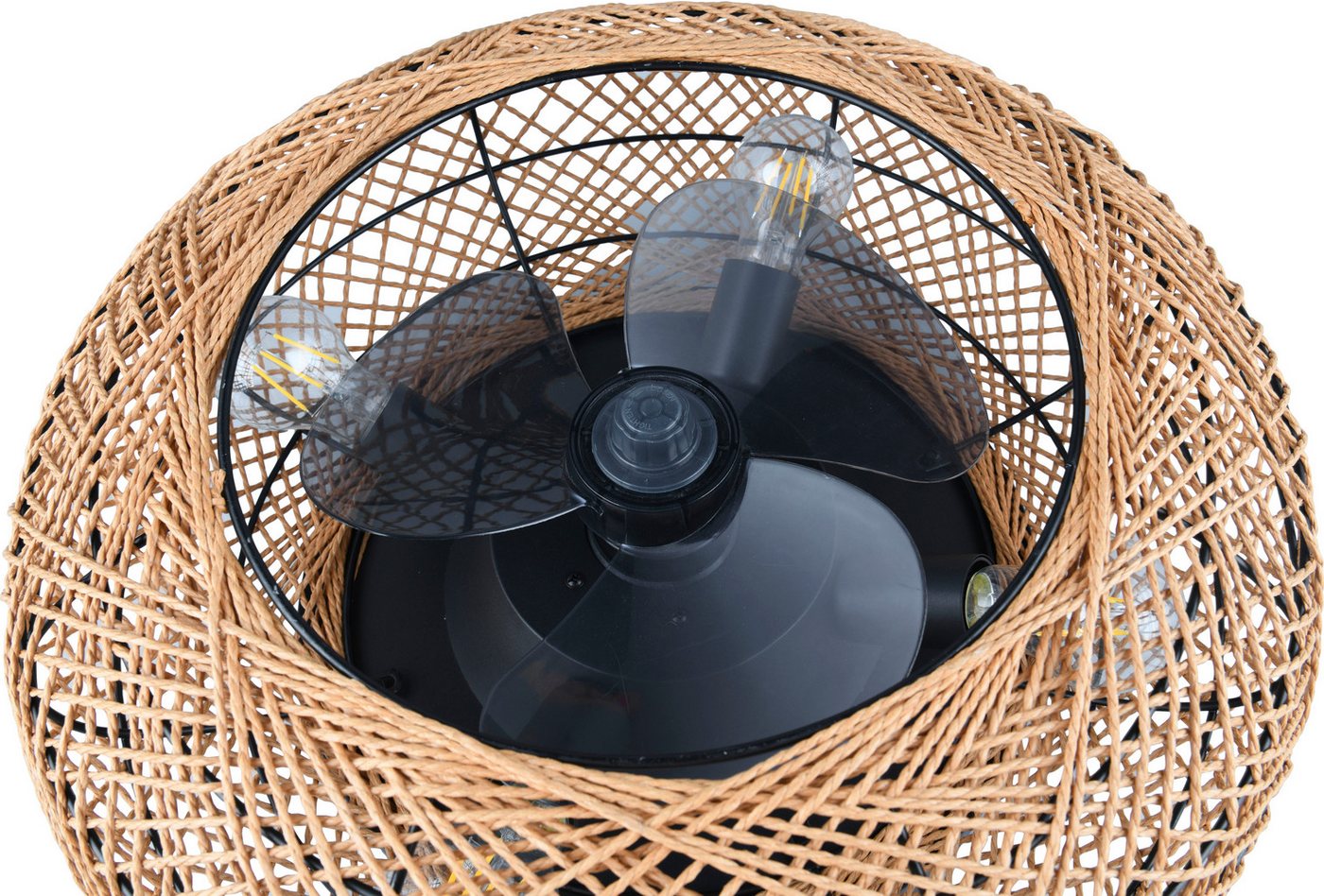Reality Leuchten Deckenleuchte LILLESAND Deckenventilator mit Beleuchtung Fernbedienung Timer 3Stufen, Timerfunktion, Ventilatorfunktion, ohne Leuchtmittel, Leu – Bild 5 von 5