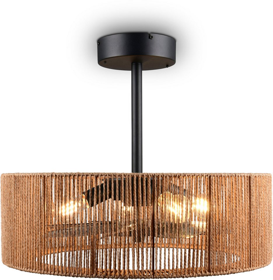 Reality Leuchten Deckenleuchte SMILLUM mit Ventilator, großer Deckenventilator mit Licht Ø 61cm, Fernbedienung, Infrarot inkl., Timerfunktion, Ventilatorfunktio – Bild 3 von 5