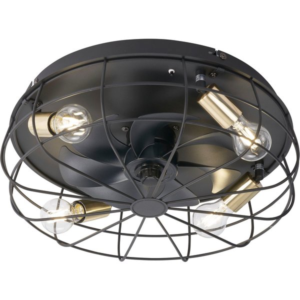 Reality Leuchten Deckenleuchte Trondheim Deckenventilator, Timerfunktion, Ventilatorfunktion, Leuchtmittel wechselbar, Deckenlampe Ventilator getrennt schaltbar