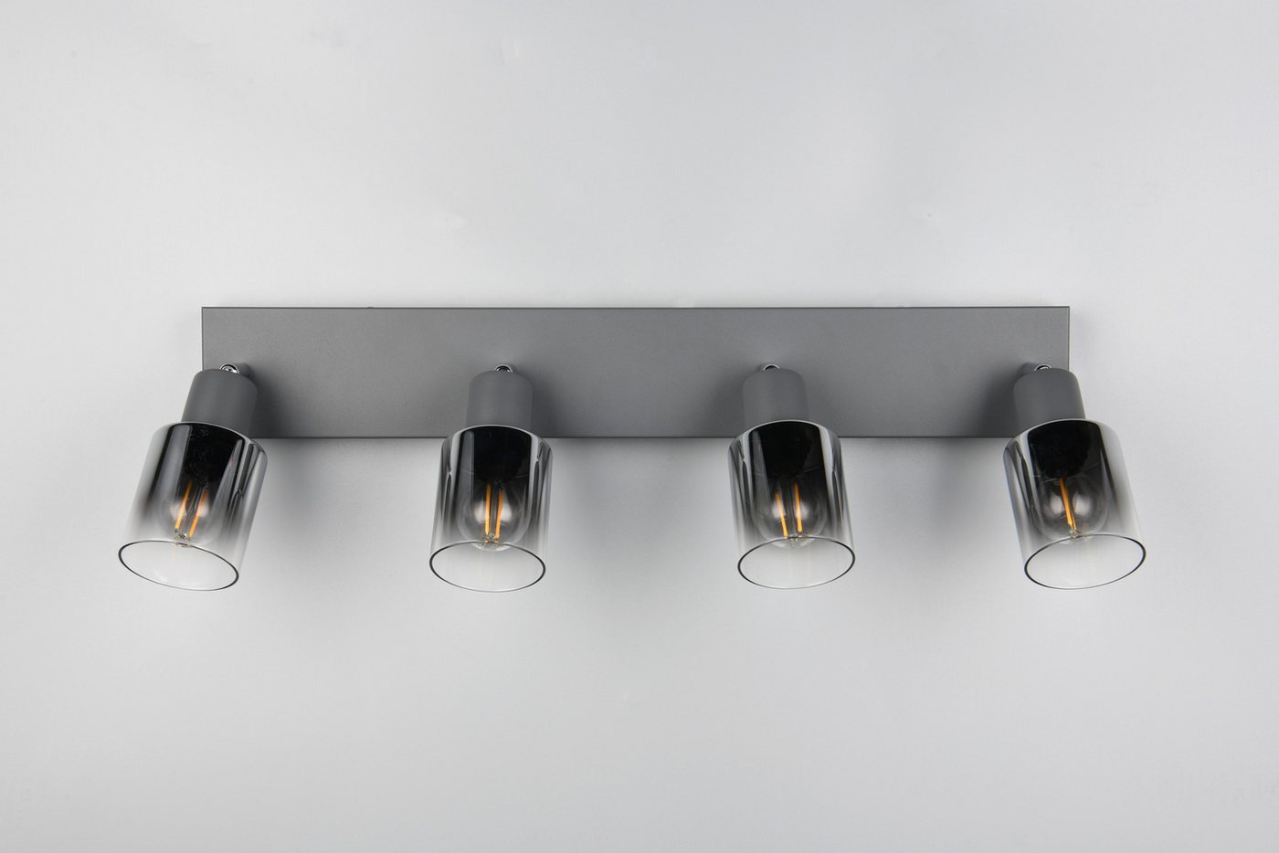 Reality Leuchten Deckenstrahler CADIZ, Spot 4-flammig, exkl 4xE14 max 10W, Glas anthrazit, verspiegelt, Leuchtmittel wechselbar, warmweiß - kaltweiß, verstellba – Bild 4 von 5