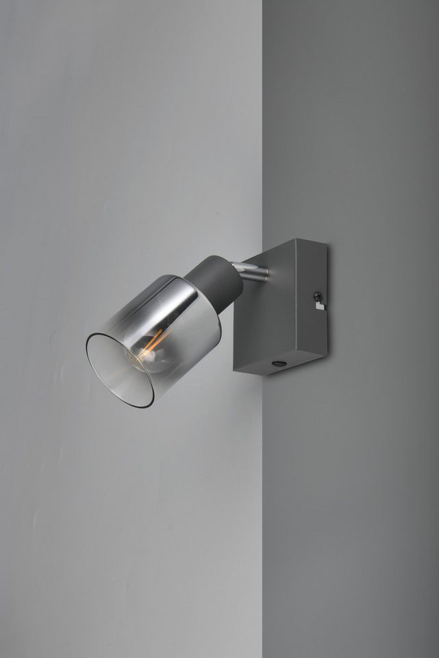 Reality Leuchten Deckenstrahler CADIZ, Spot 1-flammig, exkl 1xE14 max 10W, Glas anthrazit, verspiegelt, Leuchtmittel wechselbar, warmweiß - kaltweiß, verstellba – Bild 3 von 5