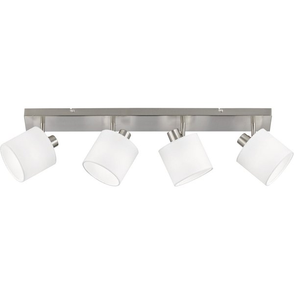 Reality Leuchten Deckenstrahler Tommy, ohne Leuchtmittel, 4-flammig (E14) in weiß-Nickel matt Optik, Spots einzeln schwenkbar
