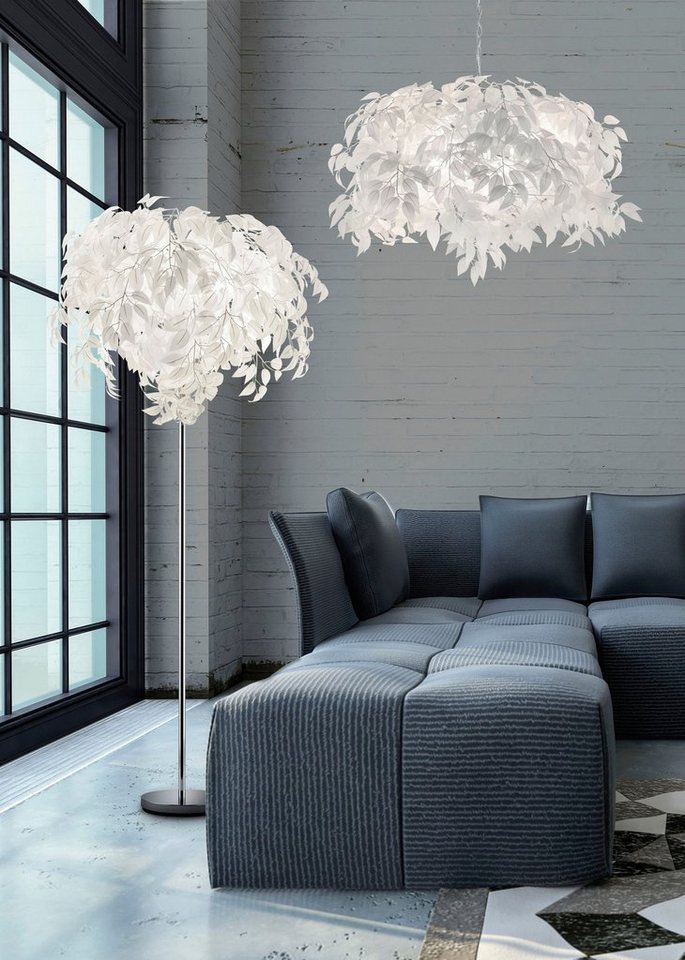 Reality Leuchten Kronleuchter Leavy, ohne Leuchtmittel, warmweiß - kaltweiß, Hängelampe Blatt Design, Pendelleuchte exkl 4xE14 max 28W – Bild 2 von 4