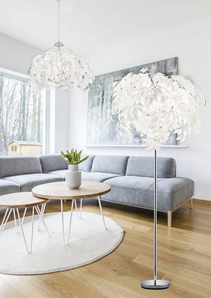 Reality Leuchten Kronleuchter Leavy, ohne Leuchtmittel, warmweiß - kaltweiß, Hängelampe Blatt Design, Pendelleuchte exkl 1xE27 max 28W – Bild 2 von 4