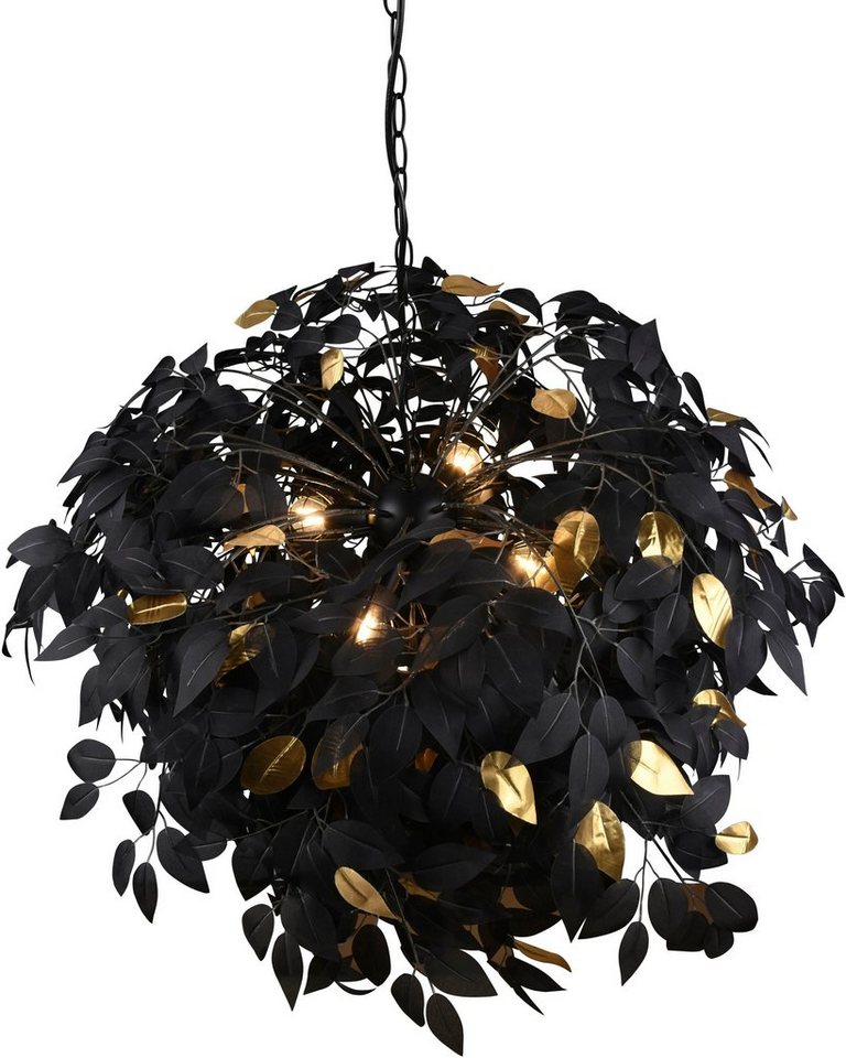 Reality Leuchten Kronleuchter Leavy, ohne Leuchtmittel, warmweiß - kaltweiß, Hängelampe Blatt Design, Pendelleuchte exkl 4xE14 max 28W – Bild 2 von 5