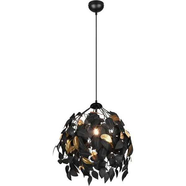 Reality Leuchten Kronleuchter Leavy, ohne Leuchtmittel, warmweiß - kaltweiß, Hängelampe Blatt Design, Pendelleuchte exkl 1xE27 max 28W