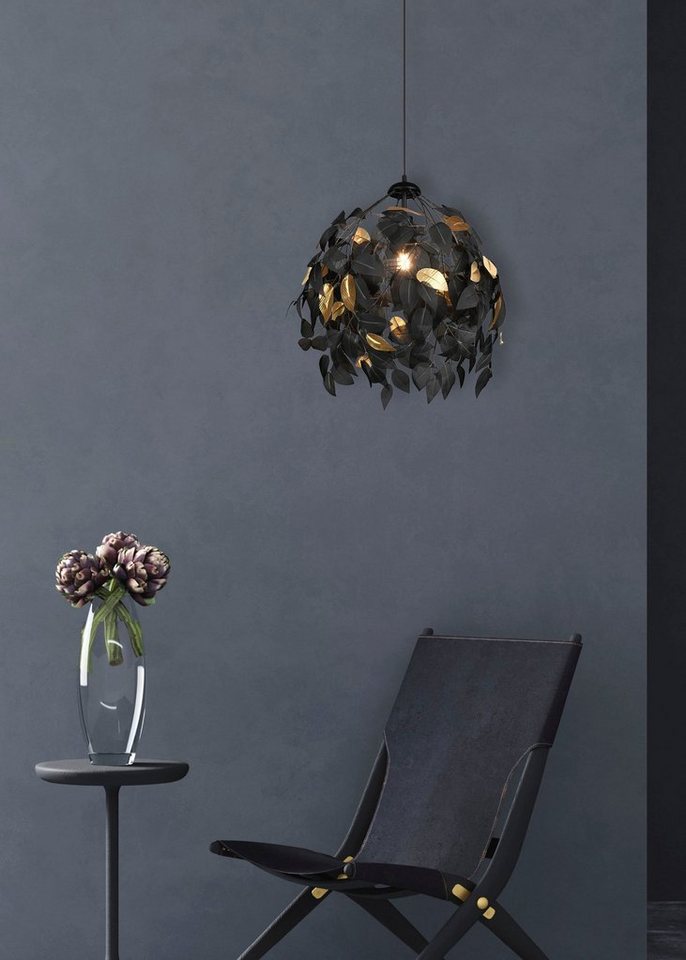 Reality Leuchten Kronleuchter Leavy, ohne Leuchtmittel, warmweiß - kaltweiß, Hängelampe Blatt Design, Pendelleuchte exkl 1xE27 max 28W – Bild 2 von 5