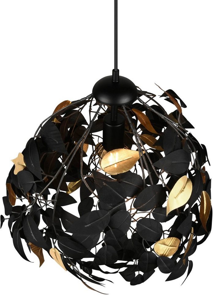 Reality Leuchten Kronleuchter Leavy, ohne Leuchtmittel, warmweiß - kaltweiß, Hängelampe Blatt Design, Pendelleuchte exkl 1xE27 max 28W – Bild 3 von 5
