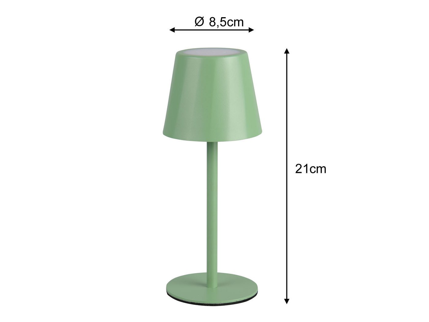 Reality Leuchten LED Außen-Tischleuchte, dimmbar, LED fest integriert, Lichtfarbe Warmweiß bis Tageslicht einstellbar, 2er SET Outdoor USB Lampen Grün, kabellos – Bild 4 von 5