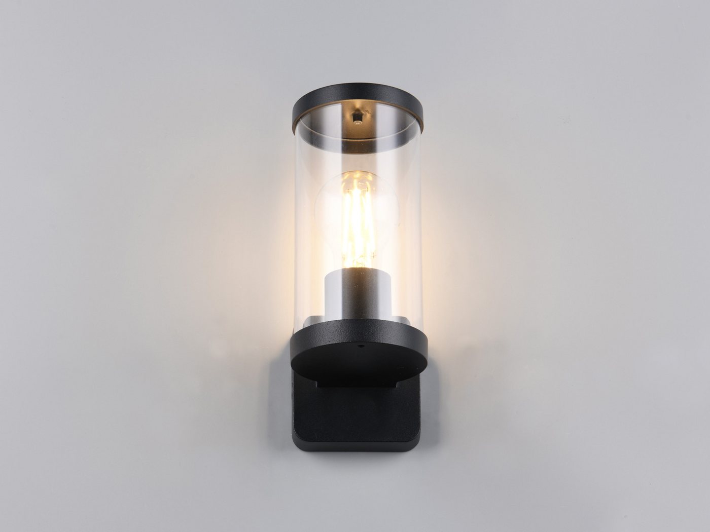 Reality Leuchten LED Außen-Wandleuchte, LED wechselbar, Warmweiß, Fassaden-beleuchtung Haus-wand, Terrassenleuchte Schwarz, Höhe 23cm – Bild 5 von 5