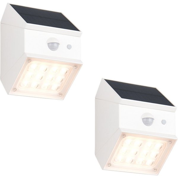 Reality Leuchten LED Außen-Wandleuchte Solarleuchte mit Bewegungsmelder, B: 9cm, Bewegungsmelder, LED fest integriert, Neutralweiß, Warmweiß, Tageslichtweiß, 2e
