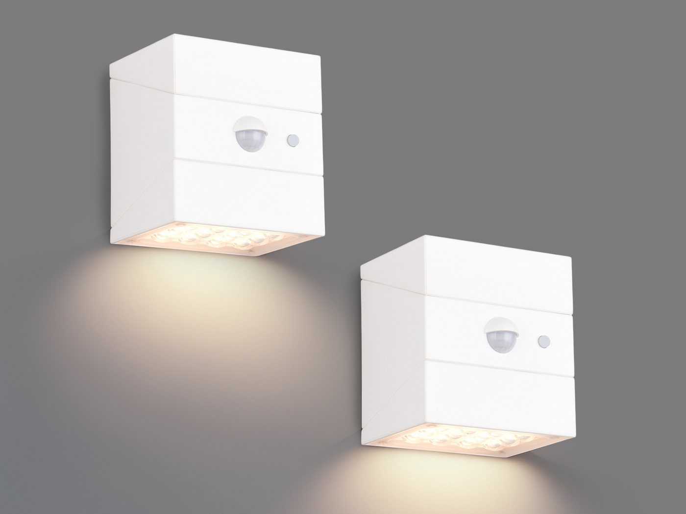 Reality Leuchten LED Außen-Wandleuchte Solarleuchte mit Bewegungsmelder, B: 9cm, Bewegungsmelder, LED fest integriert, Neutralweiß, Warmweiß, Tageslichtweiß, 2e – Bild 2 von 5
