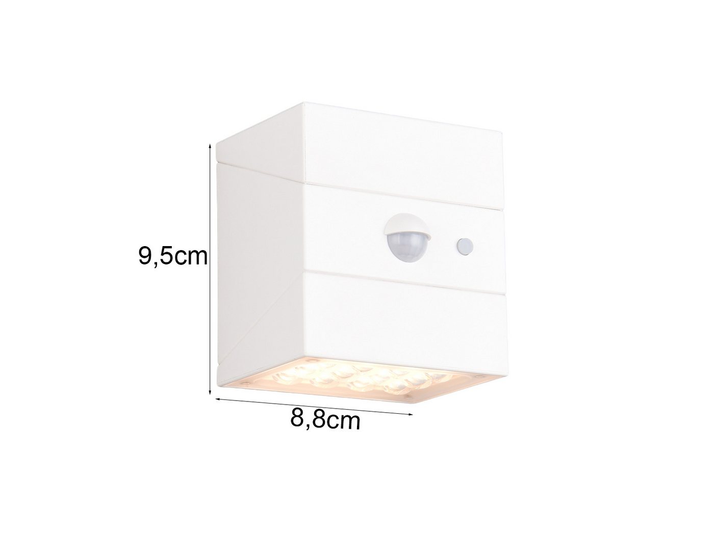 Reality Leuchten LED Außen-Wandleuchte Solarleuchte mit Bewegungsmelder, B: 9cm, Bewegungsmelder, LED fest integriert, Neutralweiß, Warmweiß, Tageslichtweiß, 2e – Bild 3 von 5