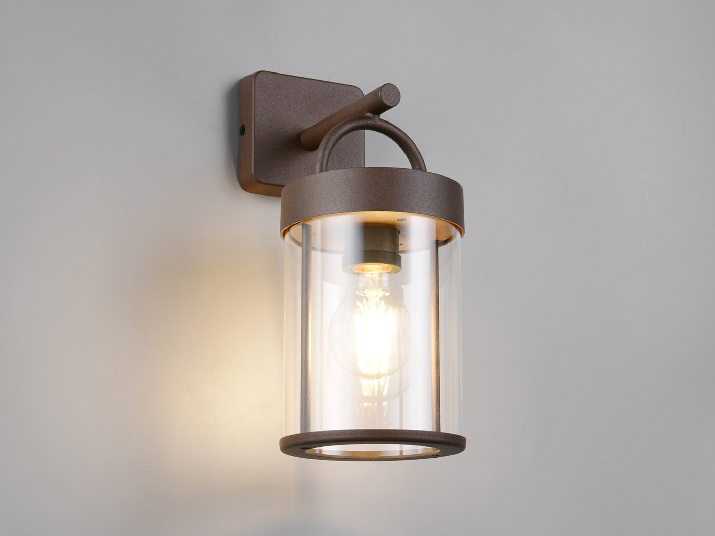Reality Leuchten LED Außen-Wandleuchte, LED wechselbar, warmweiß, Wand-Laterne zur Fassadenbeleuchtung Hauswand aus Aluminium, Höhe 29cm – Bild 3 von 5