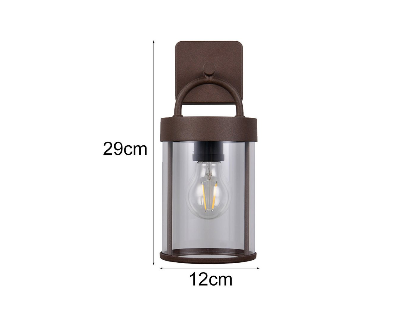 Reality Leuchten LED Außen-Wandleuchte, LED wechselbar, warmweiß, Wand-Laterne zur Fassadenbeleuchtung Hauswand aus Aluminium, Höhe 29cm – Bild 4 von 5