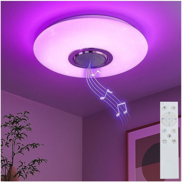 Reality Leuchten LED Deckenleuchte, LED-Leuchtmittel fest verbaut, Farbwechsel, Neutralweiß, Kaltweiß, Warmweiß, Tageslichtweiß, Deckenlampe Schlafzimmerleuchte