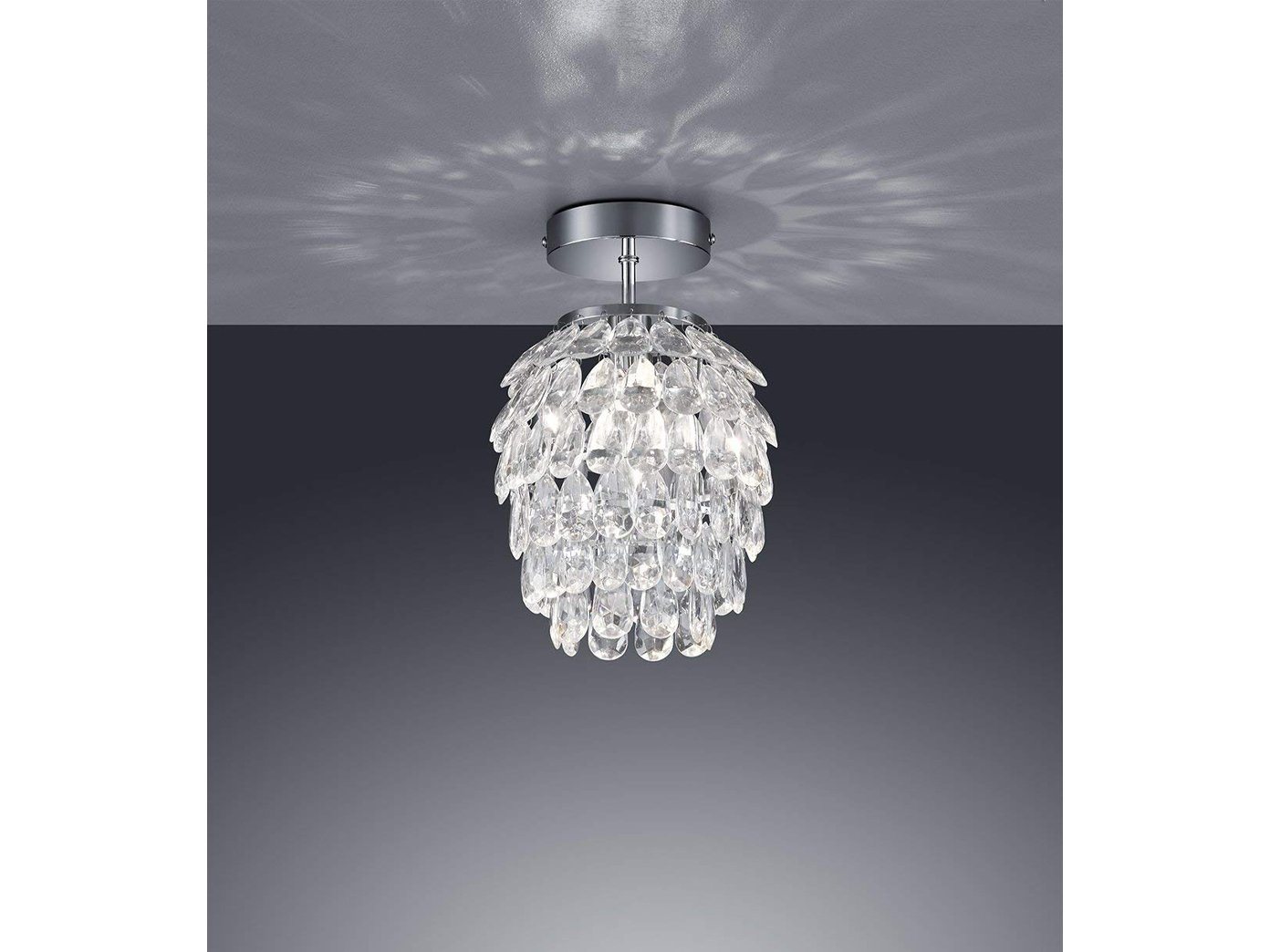 Reality Leuchten LED Deckenleuchte, Dimmfunktion, LED wechselbar, Warmweiß, kleine ausgefallene Deckenlampe Kristall Ø 20cm – Bild 2 von 4