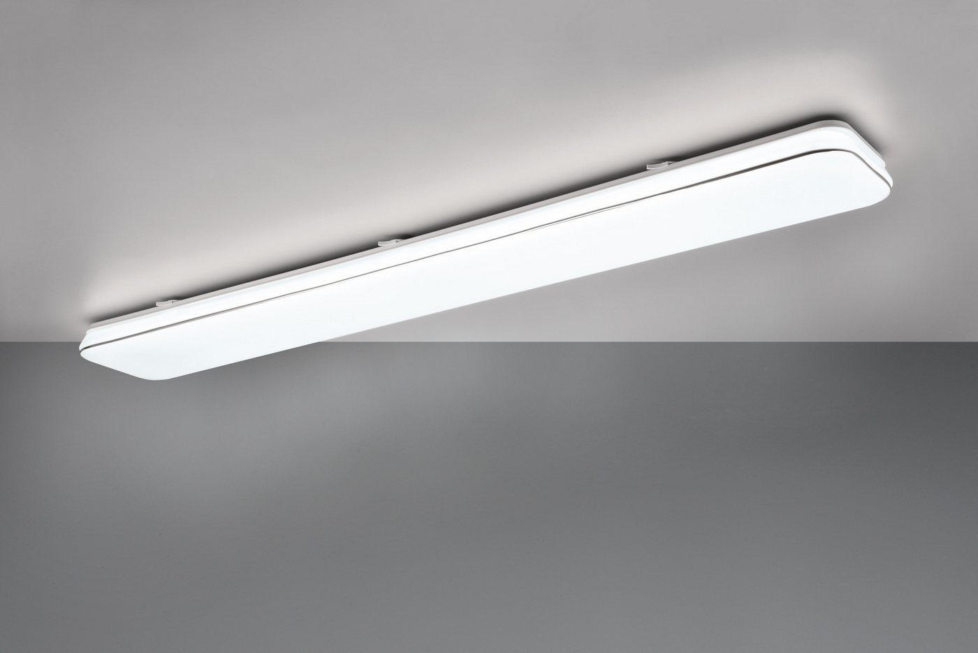 Reality Leuchten LED Deckenleuchte BLANCA, elegant schlichte weiße LED Deckenlampe, 120x17 cm, kaltweiß, Dimmfunktion, LED fest integriert, Kaltweiß, 3-Stufen d – Bild 2 von 5