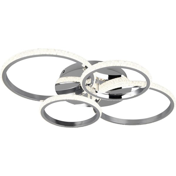 Reality Leuchten LED Deckenleuchte CIRES, LED Deckenlampe mit 4 schwenkbaren LED-Ringen, kaltweiß 4000K, Dimmfunktion, LED fest integriert, Kaltweiß, 3400 Lumen