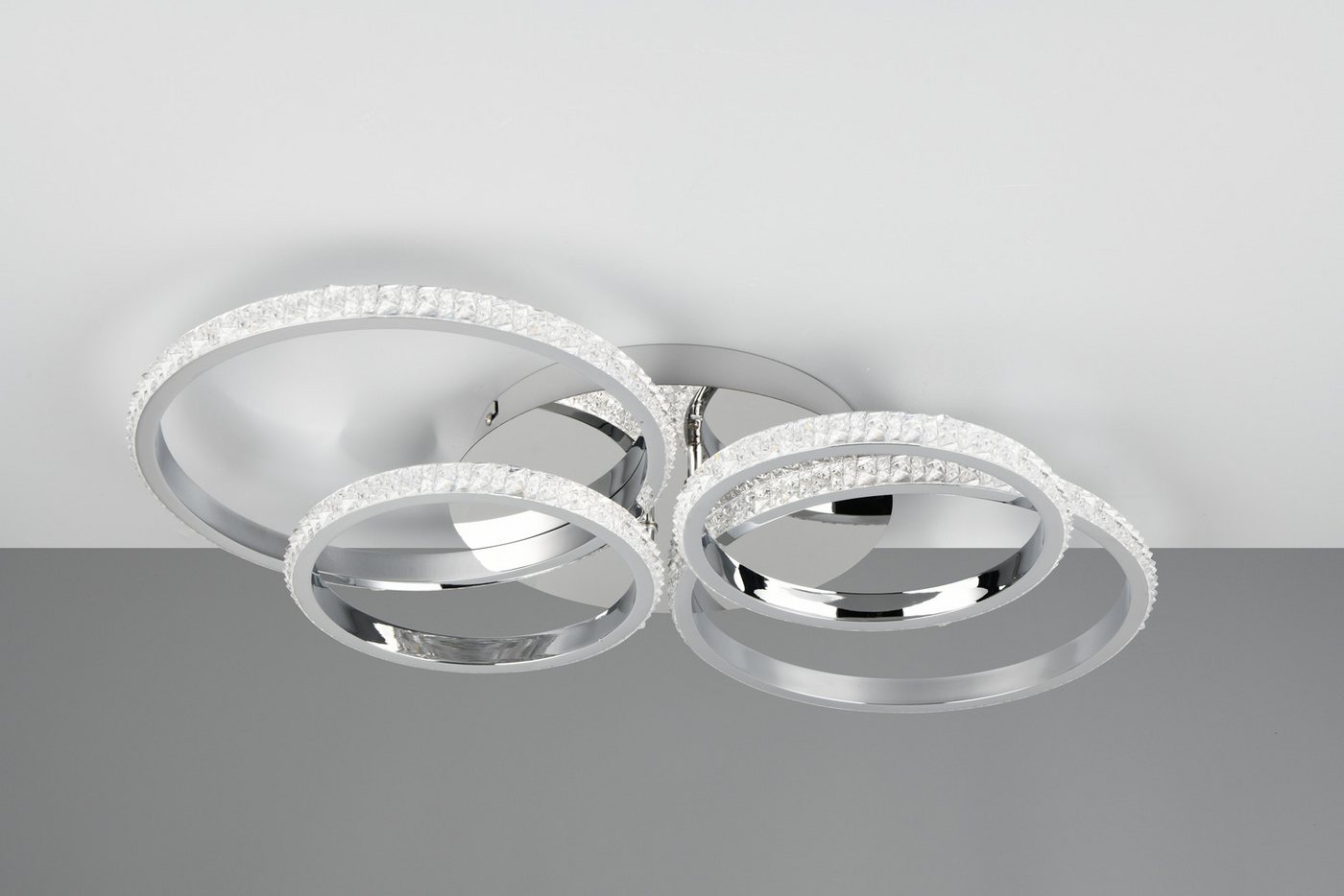 Reality Leuchten LED Deckenleuchte CIRES, LED Deckenlampe mit 4 schwenkbaren LED-Ringen, kaltweiß 4000K, Dimmfunktion, LED fest integriert, Kaltweiß, 3400 Lumen – Bild 3 von 5