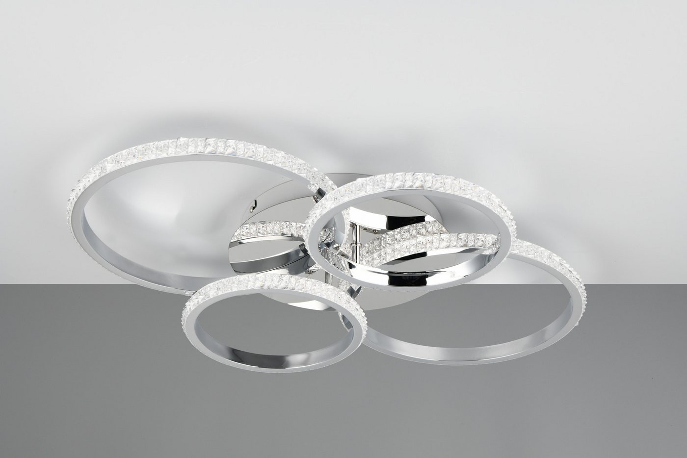 Reality Leuchten LED Deckenleuchte CIRES, LED Deckenlampe mit 4 schwenkbaren LED-Ringen, kaltweiß 4000K, Dimmfunktion, LED fest integriert, Kaltweiß, 3400 Lumen – Bild 5 von 5