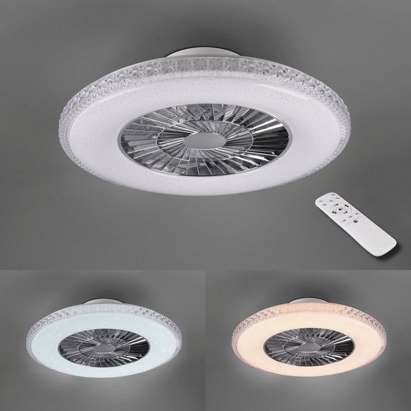 Reality Leuchten LED Deckenleuchte Harstad Deckenventilator, Timerfunktion, Ventilatorfunktion, LED fest integriert, Neutralweiß, Deckenlampe, Ventilator, Fernb