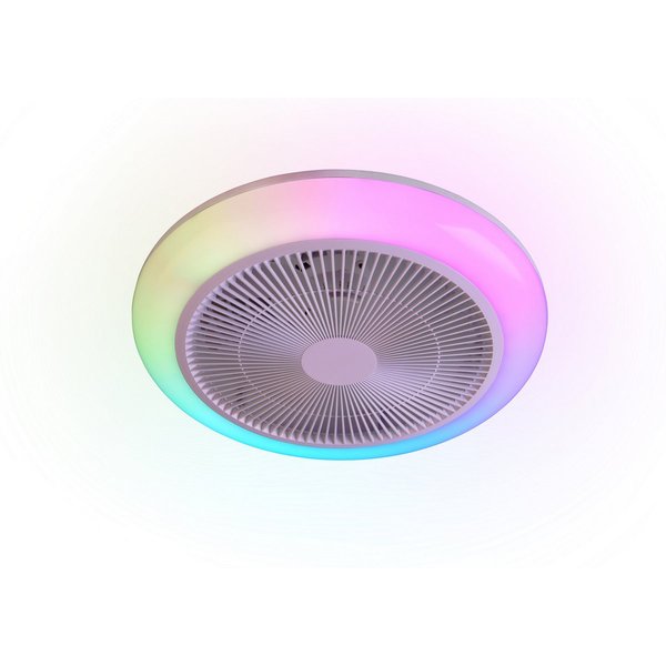 Reality Leuchten LED Deckenleuchte HOLMSUND mit Ventilator, Deckenventilator mit RGB Licht Farbwechsel, CCT - über Fernbedienung, Dimmfunktion, Farbwechsel, Tim