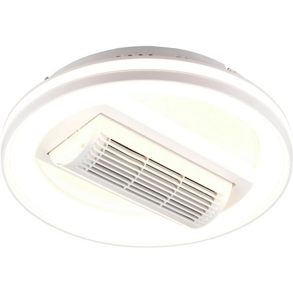 Reality Leuchten LED Deckenleuchte KURULA mit Ventilator, schwenkbarer Deckenventilator mit 37W LED, CCT - über Fernbedienung, Dimmfunktion, Fernbedienung, Infr