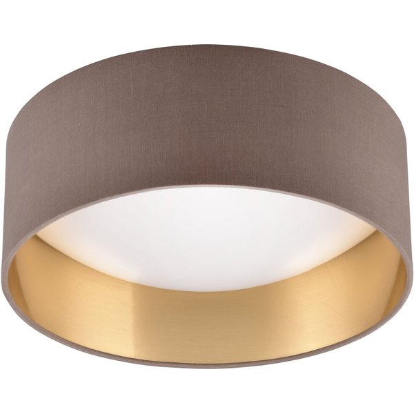 Reality Leuchten LED Deckenleuchte LOCARNO, runde LED Deckenlampe mit Stoffschirm, Ø 30 cm Höhe 11 cm, LED fest integriert, Warmweiß, 12W LED warmweiß 3000 K, 1