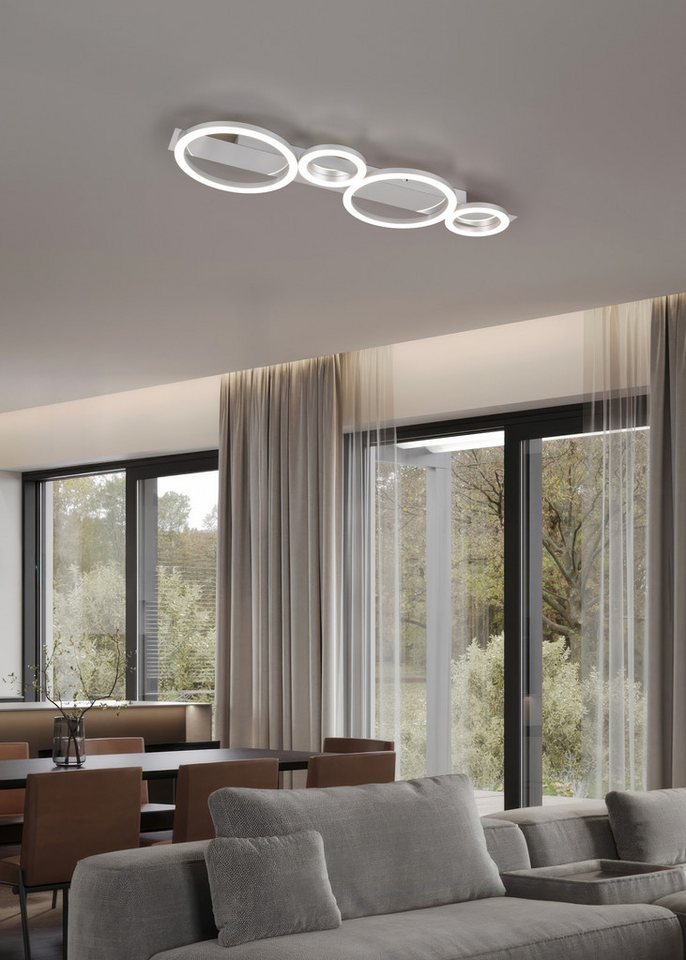 Reality Leuchten LED Deckenleuchte LUMOS, Deckenlampe mit LED Ringen, 26,5W 3300 Lumen 4000K kaltweiß, LED fest integriert, Kaltweiß, als Wandlampe oder Deckenl – Bild 2 von 5