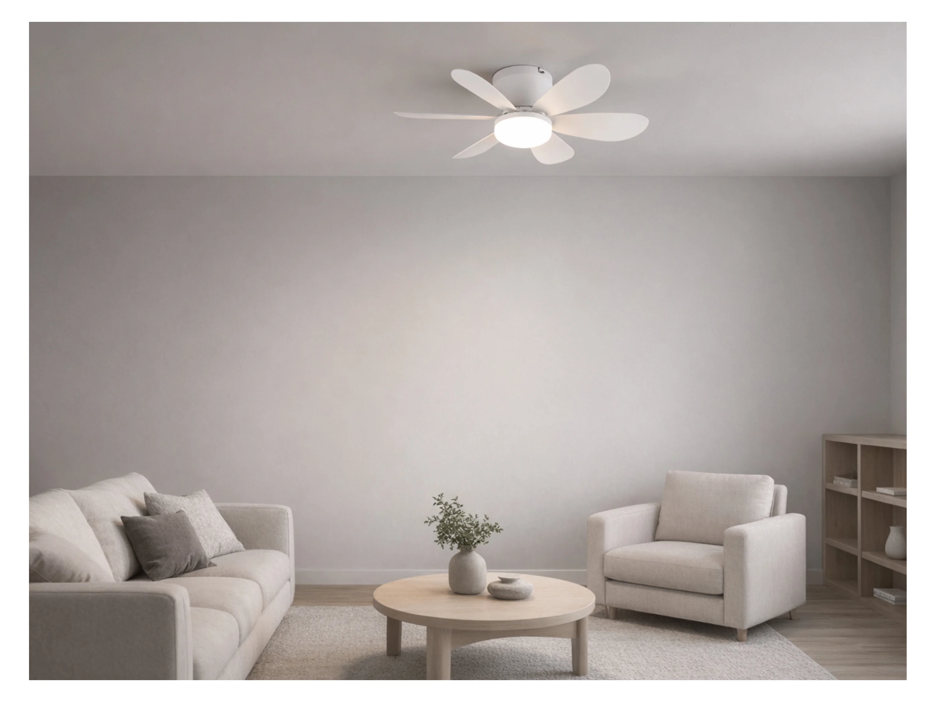 Reality Leuchten LED Deckenleuchte LUND mit Ventilator, Deckenventilator mit Licht inkl Fernbedienung, Ventilatorfunktion, LED fest integriert, warmweiß - kaltw – Bild 2 von 4
