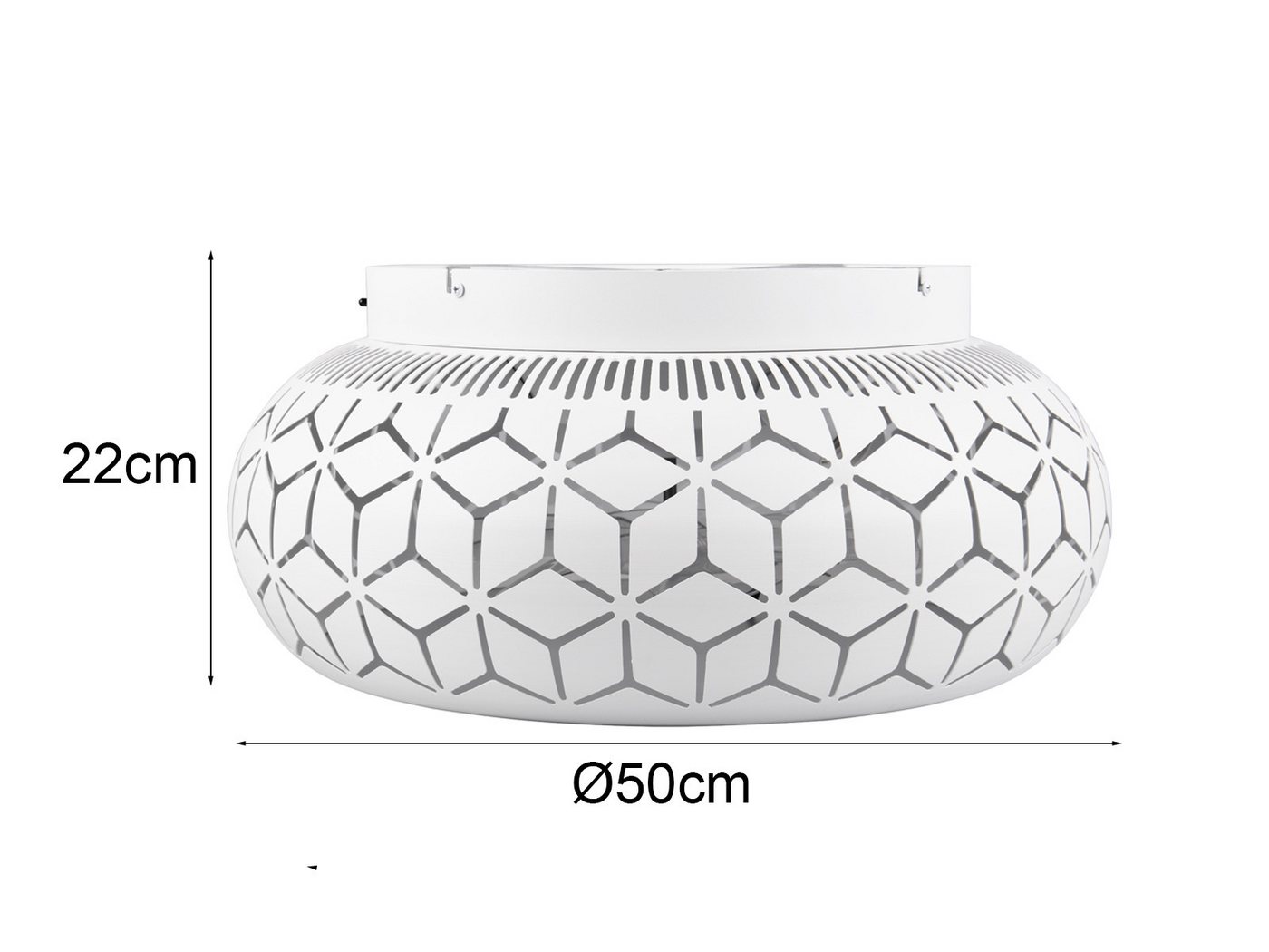 Reality Leuchten LED Deckenleuchte mit Ventilator & Fernbedienung Ø 50cm, Timerfunktion, LED wechselbar, warmweiß, Deckenventilator mit Licht, ausgefallene Deck – Bild 3 von 5