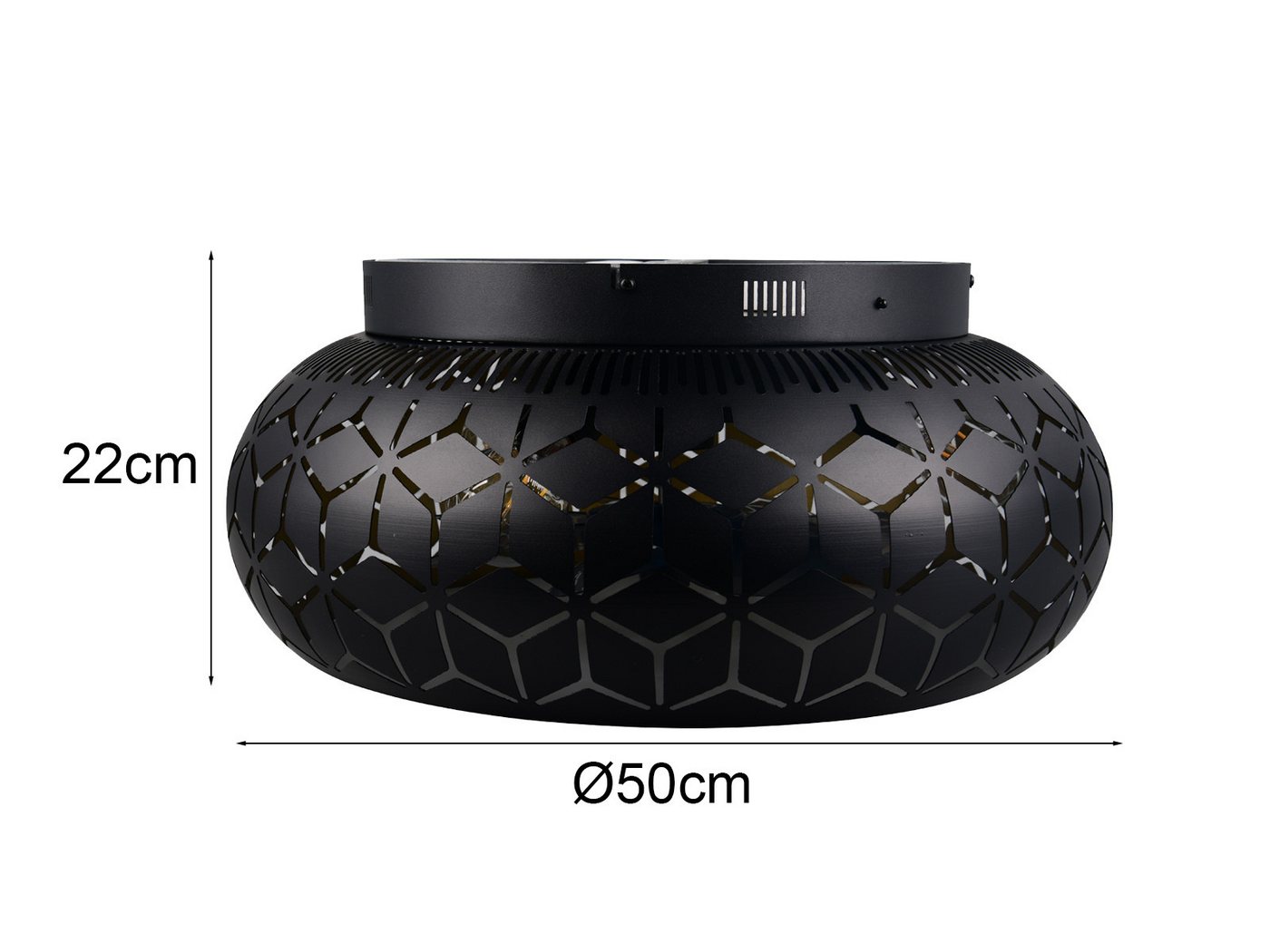 Reality Leuchten LED Deckenleuchte mit Ventilator & Fernbedienung Ø 50cm, Timerfunktion, LED wechselbar, warmweiß, Deckenventilator mit Licht, ausgefallene Deck – Bild 4 von 5