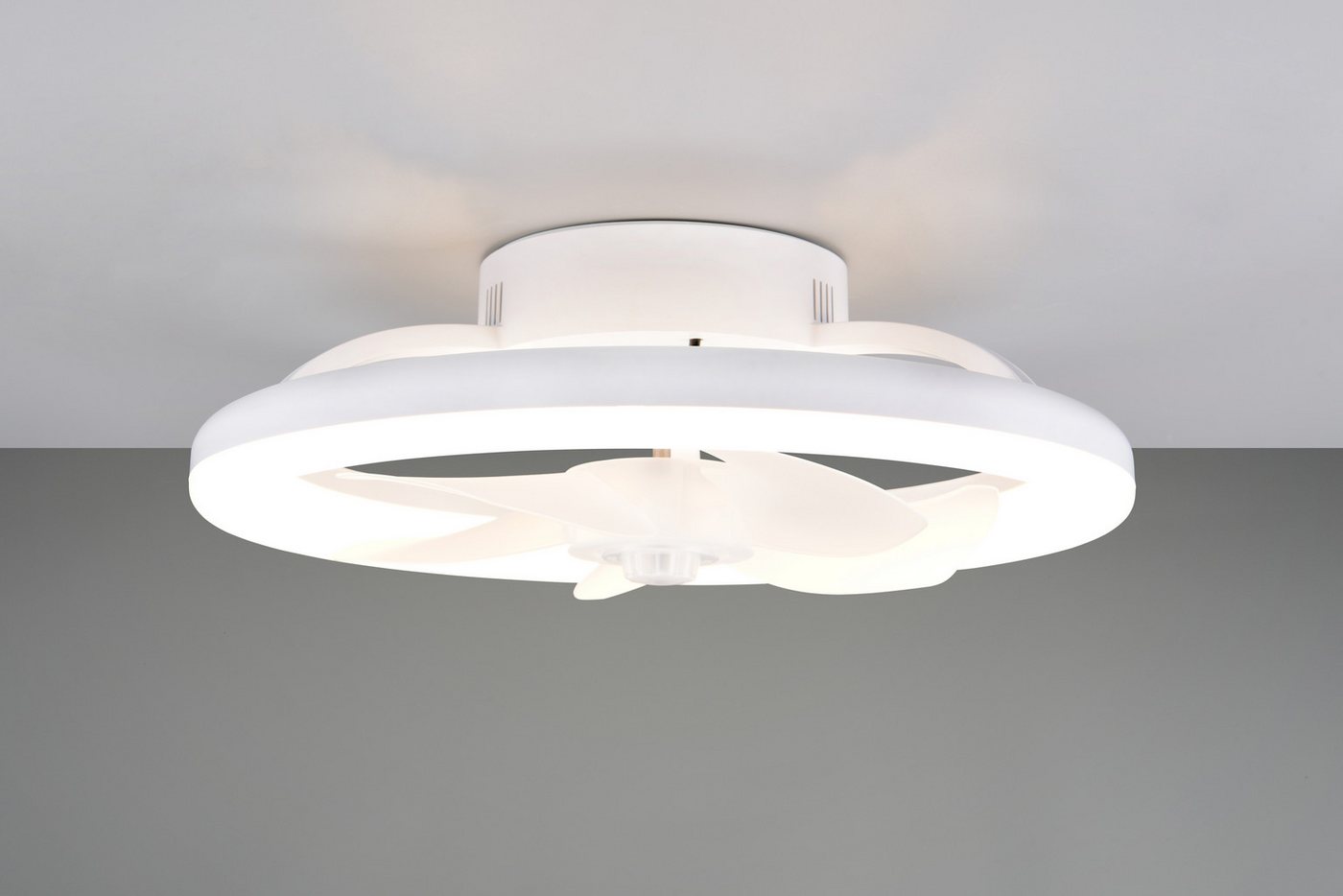 Reality Leuchten LED Deckenleuchte PAJALA mit Ventilator, Deckenventilator mit Licht, 22W LED CCT Ø 40cm, CCT - über Fernbedienung, Dimmfunktion, Fernbedienung, – Bild 2 von 5
