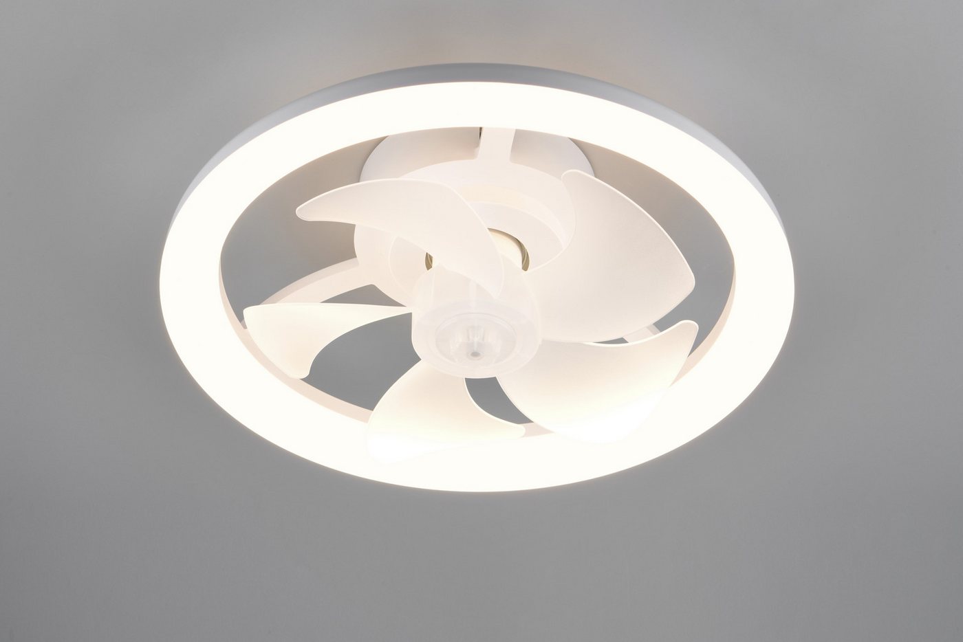 Reality Leuchten LED Deckenleuchte PAJALA mit Ventilator, Deckenventilator mit Licht, 22W LED CCT Ø 40cm, CCT - über Fernbedienung, Dimmfunktion, Fernbedienung, – Bild 5 von 5