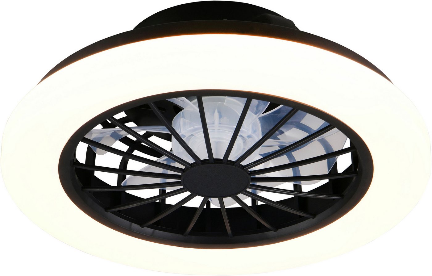 Reality Leuchten LED Deckenleuchte ROTSUND, Deckenventilator mit Licht Ø 38cm, inkl Fernbedienung, CCT - über Fernbedienung, Dimmfunktion, Memoryfunktion, Nacht – Bild 2 von 5