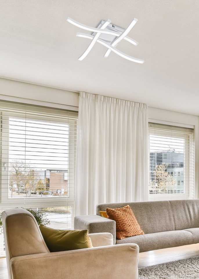 Reality Leuchten LED Deckenleuchte Route, LED fest integriert, Warmweiß, moderne Deckenlampe 4-flammig, LEDs mit 4x 500 Lumen – Bild 3 von 5