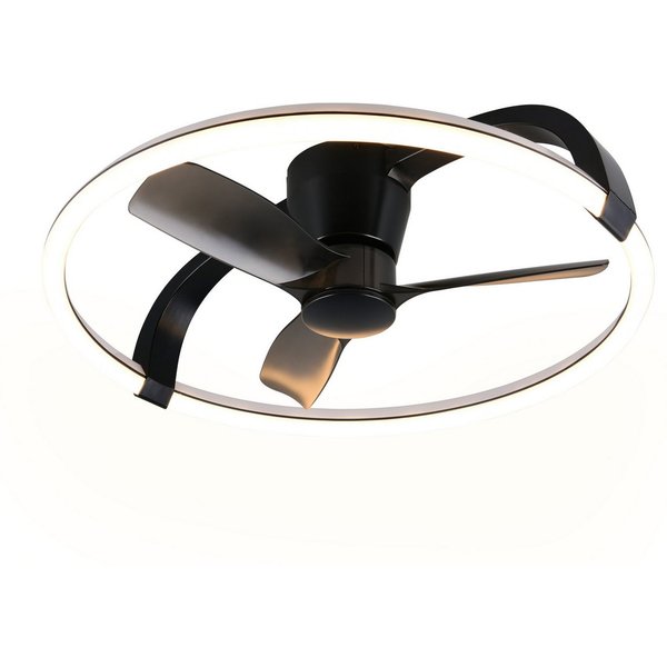 Reality Leuchten LED Deckenleuchte STOCKHOLM mit Ventilator, Smart Home tuya Deckenventilator mit Licht, CCT - über Fernbedienung, Dimmfunktion, Farbwechsel, Na