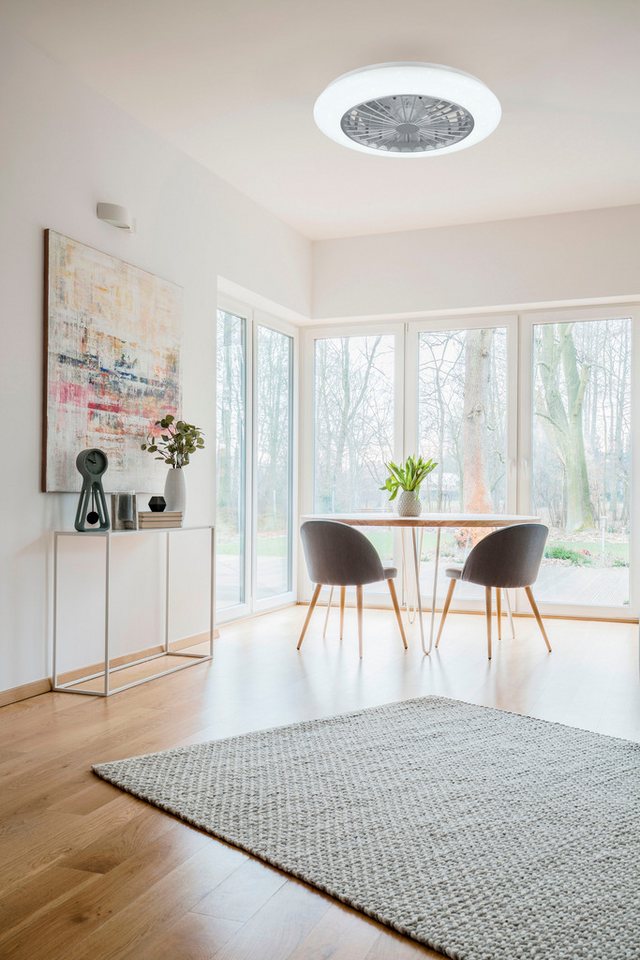 Reality Leuchten LED Deckenleuchte Stralsund Deckenventilator, Farbwechsel, Memoryfunktion, Nachtlichtfunktion, Timerfunktion, Ventilatorfunktion, LED fest inte – Bild 2 von 5