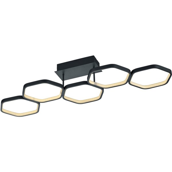 Reality Leuchten LED Deckenleuchte Vigo, LED fest integriert, Warmweiß, dimmbare LED Deckenlampe in Wabenoptik, 3000K, 2800 Lumen