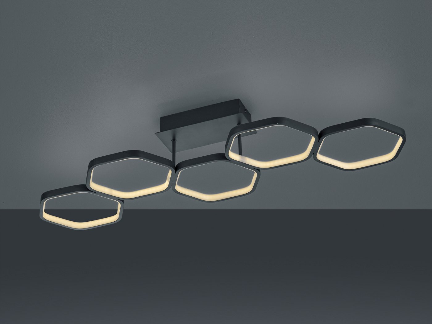 Reality Leuchten LED Deckenleuchte Vigo, LED fest integriert, Warmweiß, dimmbare LED Deckenlampe in Wabenoptik, 3000K, 2800 Lumen – Bild 2 von 5