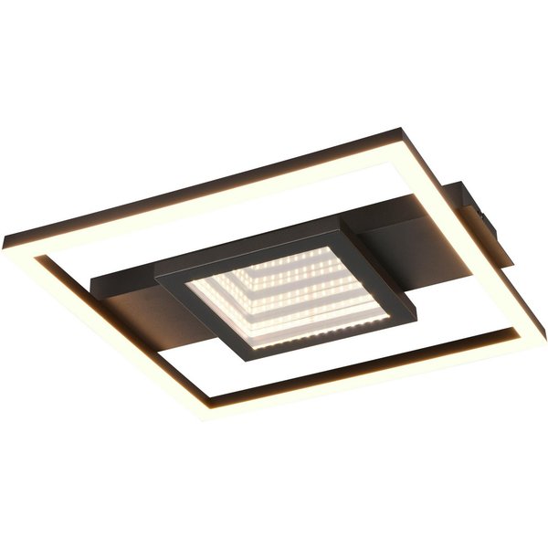 Reality Leuchten LED Deckenleuchte WHEELER, LED Deckenlampe 16W 2000 Lumen 3000K warmweißes Licht, LED fest integriert, Warmweiß, Lichteffekte mit Spiegelfolie,