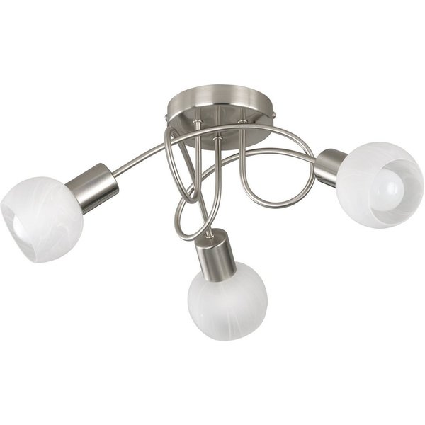 Reality Leuchten LED Deckenstrahler, Dimmfunktion, LED wechselbar, Warmweiß, innen, über-n Esstisch & im Treppenhaus Lampenschirme Glas Weiß, Ø47cm