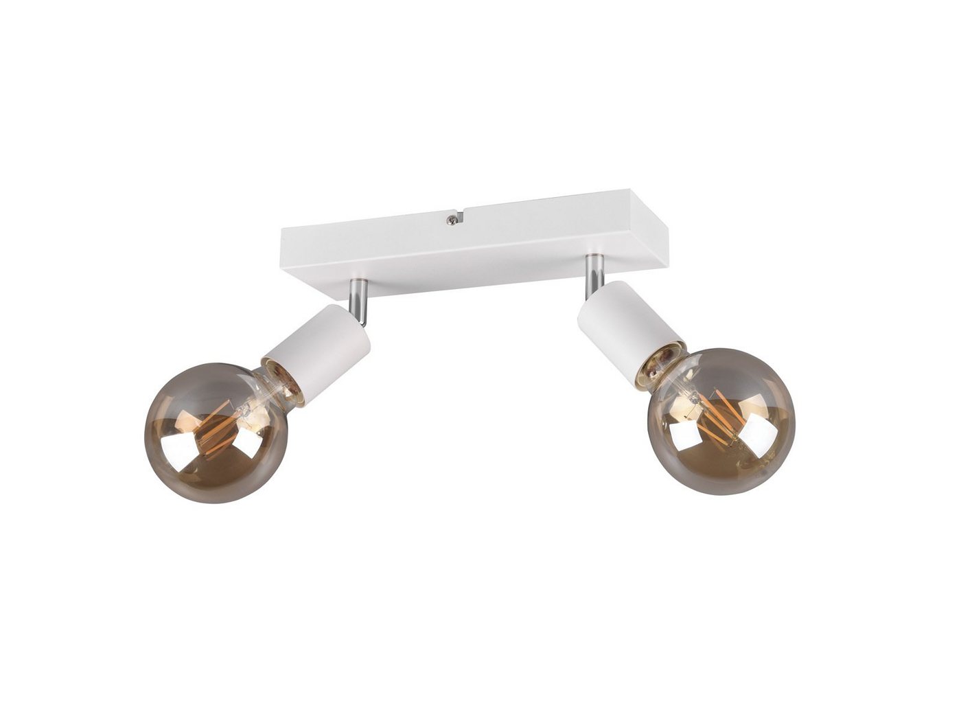 Reality Leuchten LED Deckenstrahler, Dimmfunktion, LED wechselbar, Warmweiß, innen, Industrial Deckenleuchte 2-flammig Jugendzimmer, Weiß, B: 26cm – Bild 4 von 5