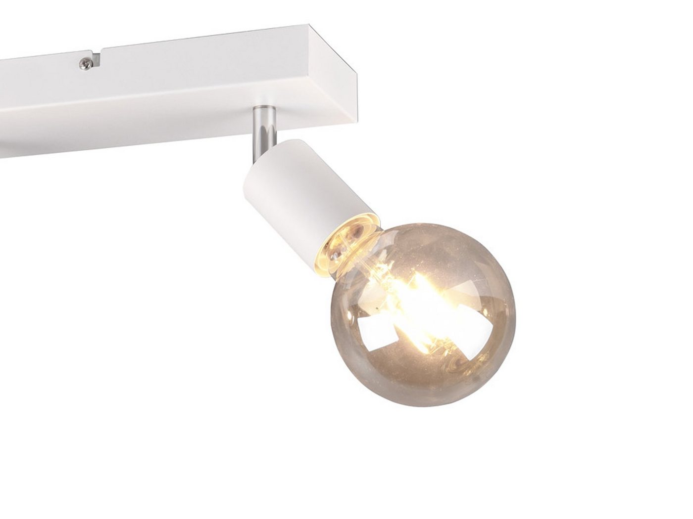 Reality Leuchten LED Deckenstrahler, Dimmfunktion, LED wechselbar, Warmweiß, innen, Industrial Deckenleuchte 2-flammig Jugendzimmer, Weiß, B: 26cm – Bild 5 von 5