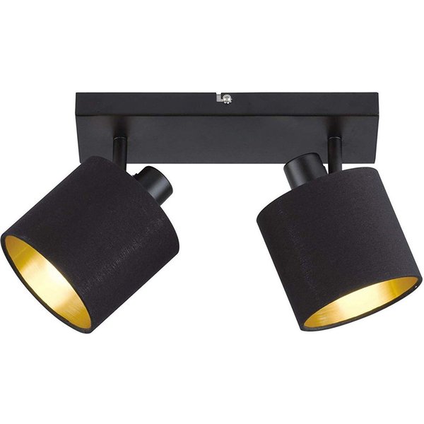 Reality Leuchten LED Deckenstrahler mit Stoffschirm & E14 LEDs, Breite 28cm, dimmbar, LED wechselbar, Warmweiß, Deckenleuchte 2-flammig, Strahler schwenkbar