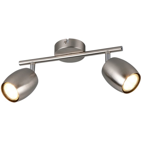 Reality Leuchten LED Deckenstrahler, Dimmfunktion, LED wechselbar, Warmweiß, Innen Strahler mit 2 schwenkbaren Spots für die Decke, Breite 27,5cm