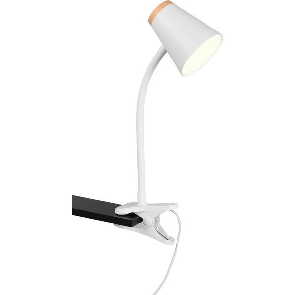 Reality Leuchten LED Klemmtischleuchte PONGO, LED Klemmleuchte mit Kabel und Kippschalter, 4,5W 500 Lumen, Ein-/Ausschalter, LED fest integriert, Warmweiß, 3000