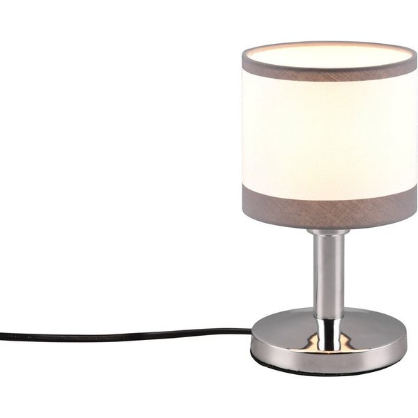 Reality Leuchten LED Nachttischlampe, LED wechselbar, warmweiß, Touch dimmbar, kleine Fensterlampe für Fensterbank Metallfuß, H 22,5cm
